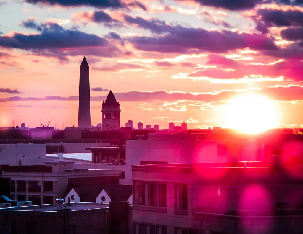 Washington Monument at sunset