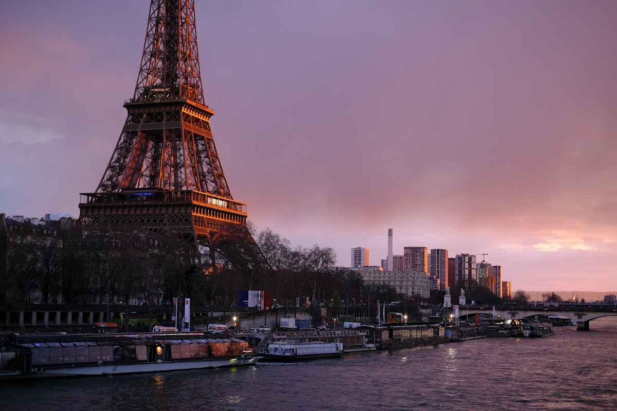 Eiffel Tower at sunset